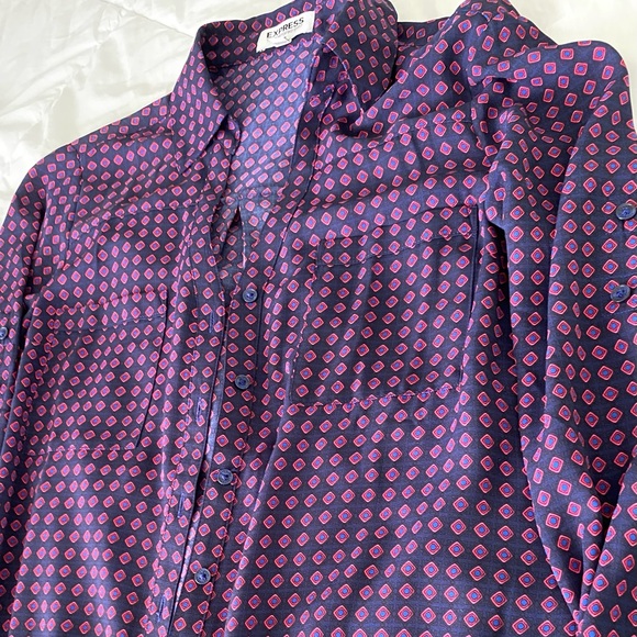 Express the portofino patterned button down shirt S - Picture 3 of 5